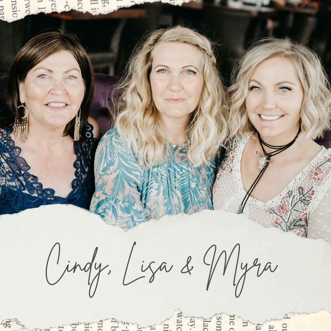 Three women posing with text 'Cindy, Lisa & Myra'.