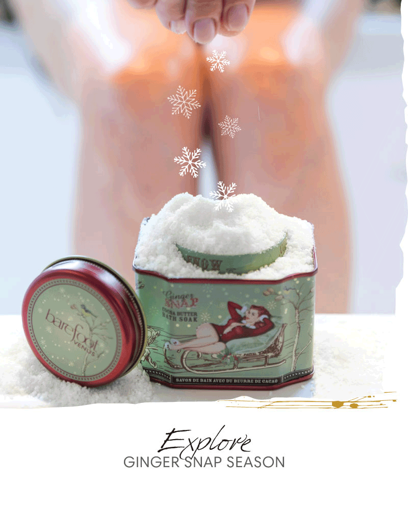 Tin of Ginger Snap Bath Soak featuring 'Explore Ginger Snap Season'
